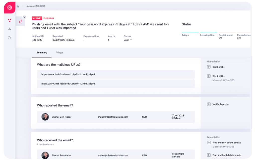 Email Security Incident Impact Radiant Security